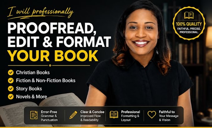 carefully proofread, line edit and format your fiction book