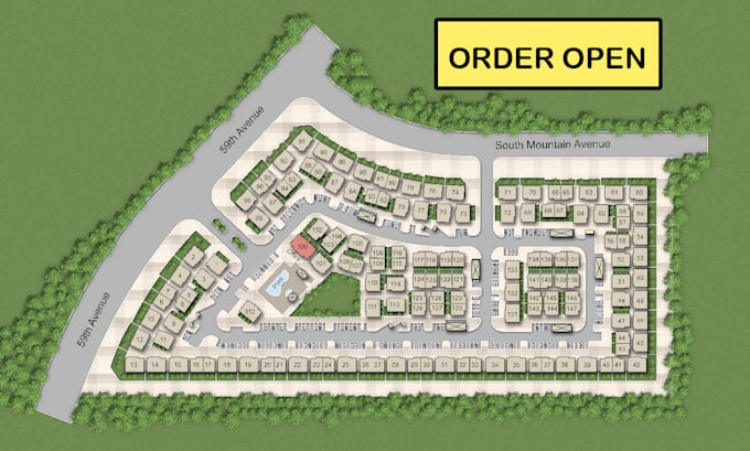 render site plan, subdivision, plat map, campground