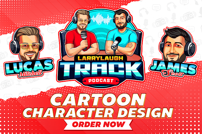 create cartoon mascot logo design with custom character illustration