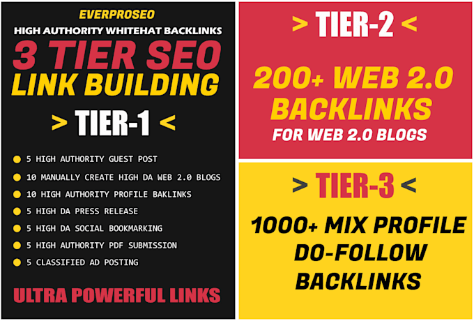 create ultra powerful 3 tier SEO link building