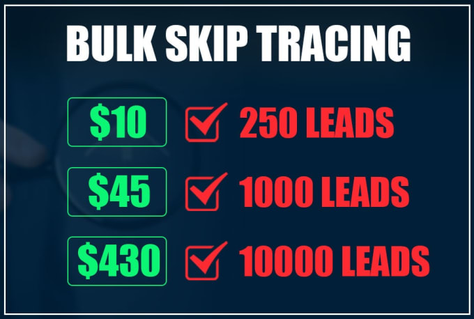 Hire a freelancer to provide quick and bulk skip tracing services