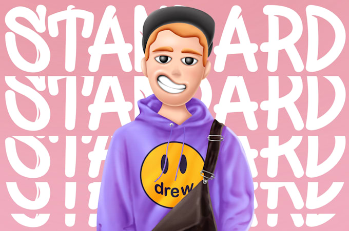 draw stylized cartoon character hypebeast for you
