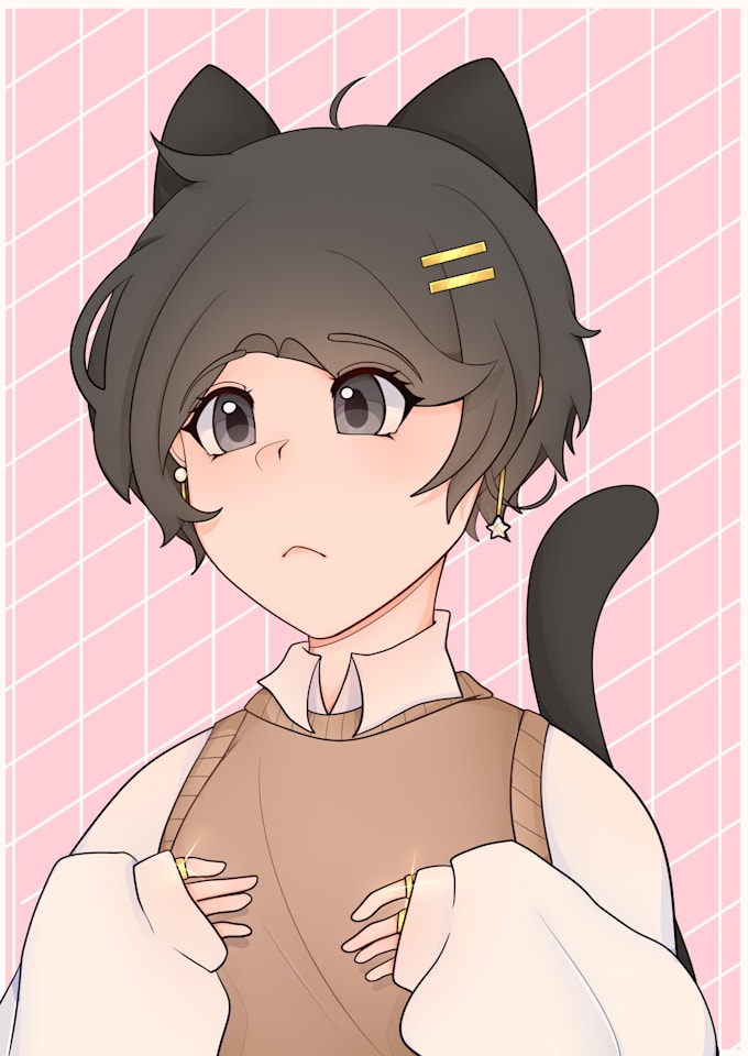 Draw simple anime art style characters by Hat5um1 Fiverr
