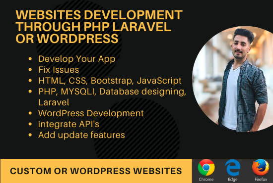 Develop laravel, php,html,css,bootstrap javascript website by ...
