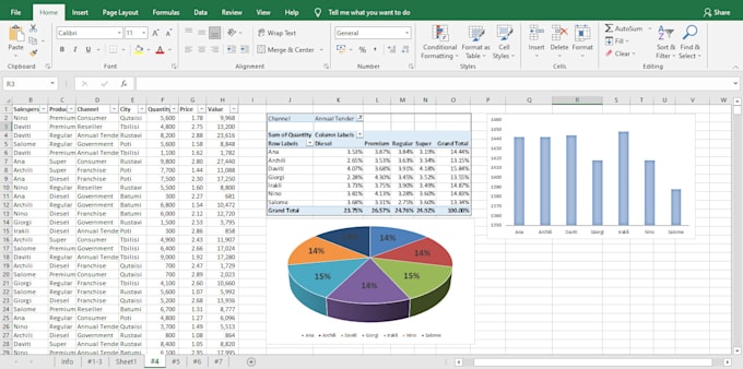 Do excel pivot table and data visualization by Theon_burger | Fiverr