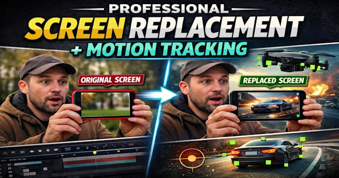 professionally track and replace screen in video vfx