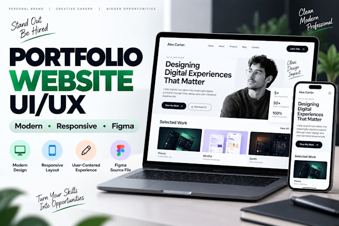 design a modern portfolio website UI UX in figma