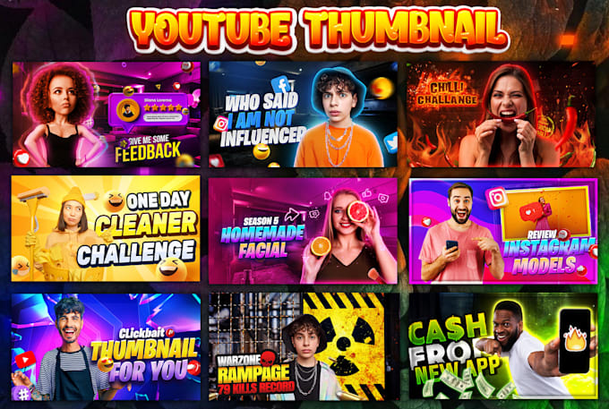create viral yt thumbnail or youtube thumbnail design