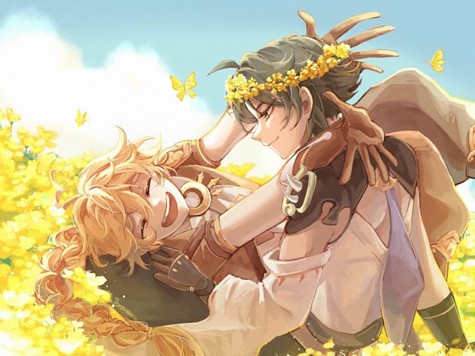 draw anime character art illustration commissions