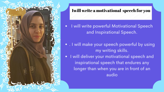how to write a motivational speech about yourself