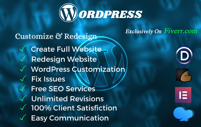 Create and redesign a responsive and modern wordpress website by ...