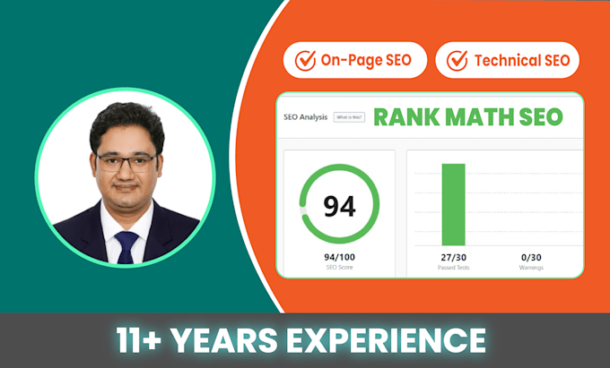 set up rank math SEO plugin with 94 score