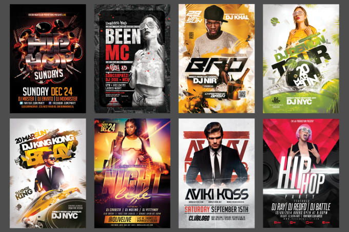 Design flyer for dj, club, party, event, concert, birthday, christmas ...