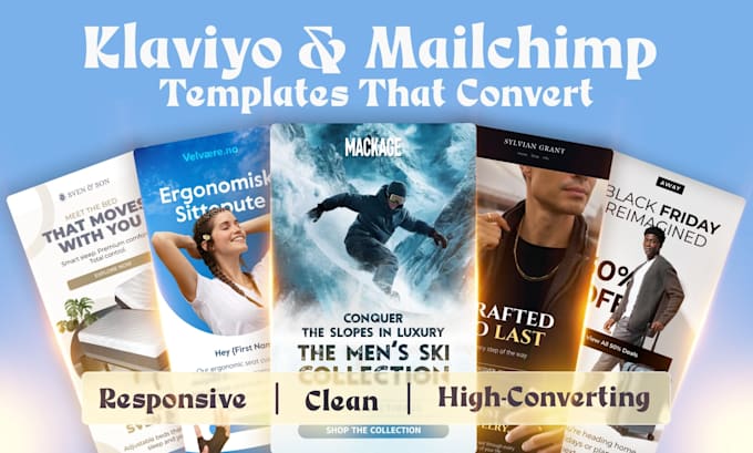 design klaviyo and mailchimp email template for ecommerce