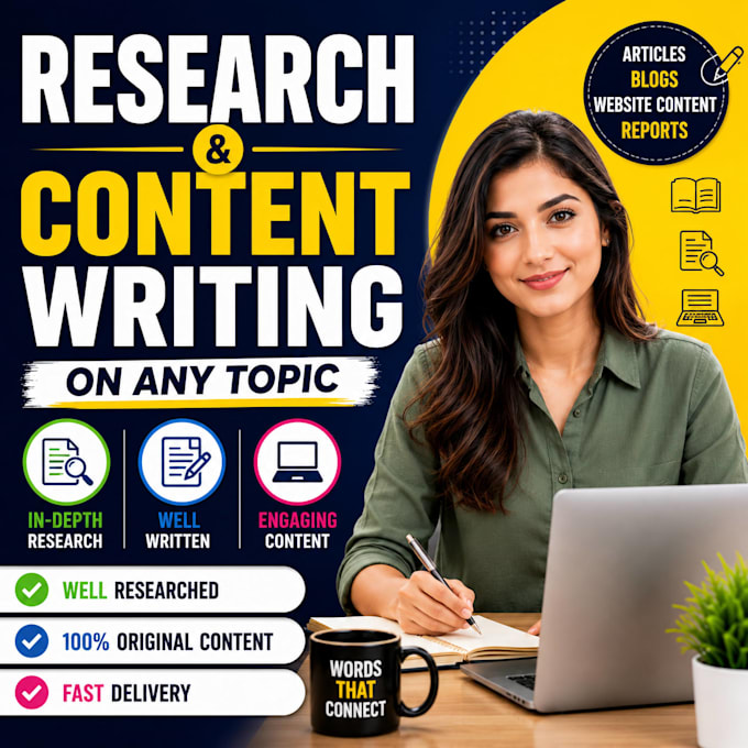 write well researched articles, blogs, and website content
