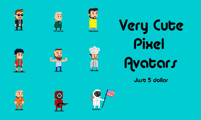 make custom very cute pixel art avatars