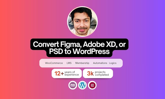convert your figma, xd or PSD to wordpress