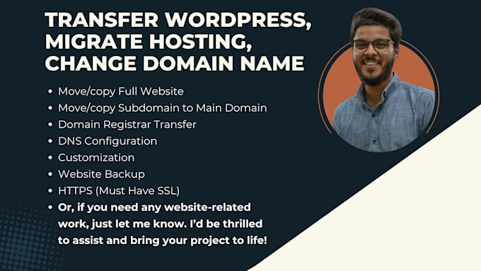 transfer wordpress, migrate hosting, change domain name