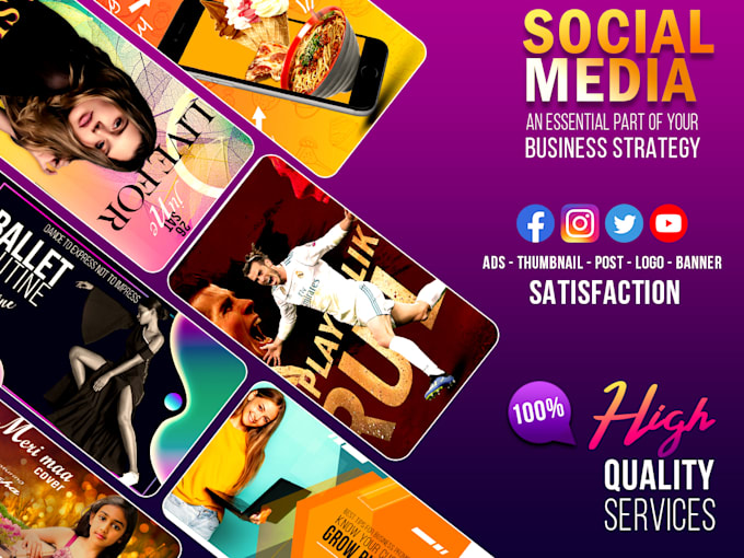 design stylish social media and youtube post