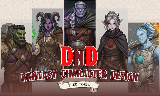 draw dnd character art, fantasy character illustration and concept art