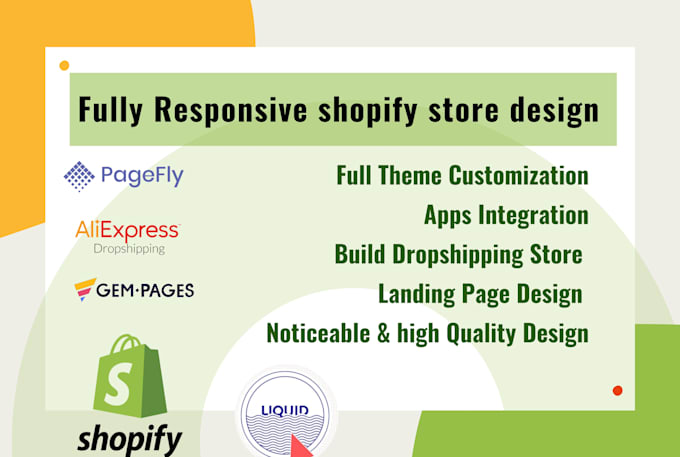 design responsive ecommerce website with shopify,pagefly,shogun,gempages
