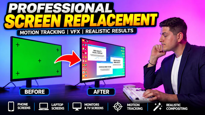 professional vfx screen replacement and motion tracking