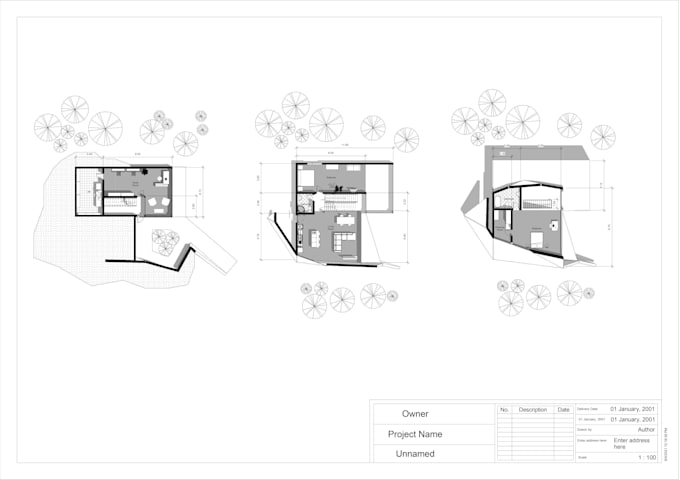 draw architectural 2d floor plans, sections, and elevations