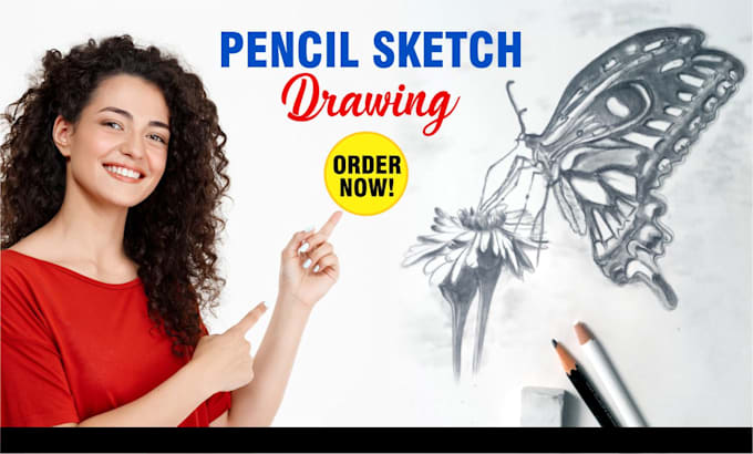 draw a pencil sketch of your portrait, pet, and other