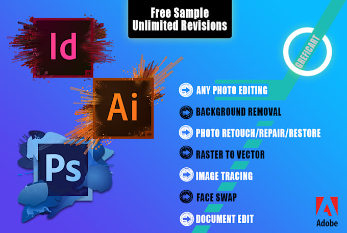 be your graphic designer for adobe photoshop, illustrator work