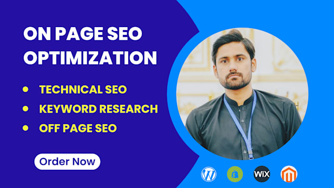 do on page SEO for wordpress, shopify, wix and magento store