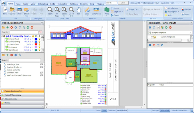do drywall, stud framing takeoff and building estimation