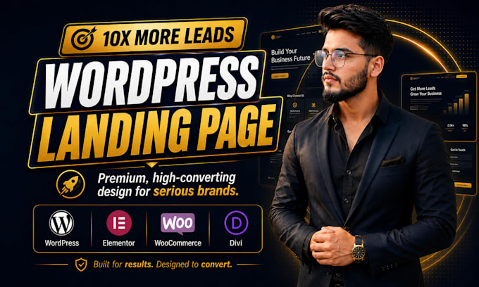 design wordpress landing page or one page website development with elementor