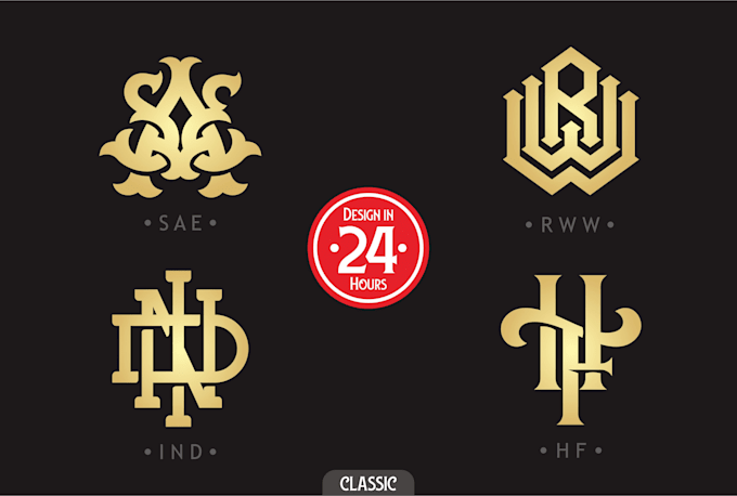 design vintage, classic, minimalist, or luxury monogram logo
