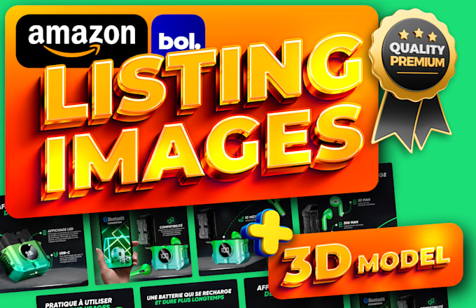 design a premium amazon fba product listing and 3d model