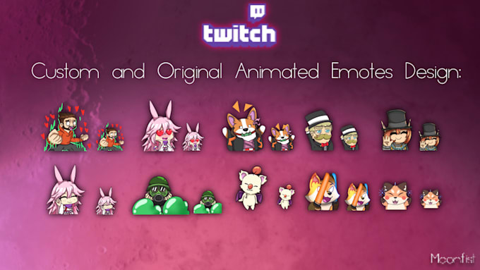 do animated emotes custom made from your ideas for twitch discord tiktok