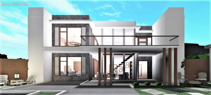 Bloxburg modern two story or custom house build with your money,read  description