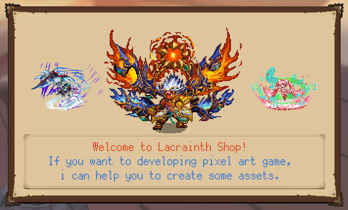 make pixel art game assets and animation for you