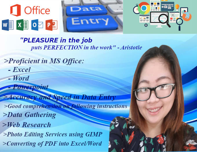Do perfect data entry using excel word and research by hazeldeclaro03