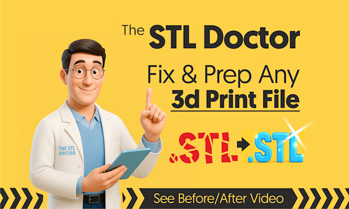 design, fix, edit, modify and prepare stl files for 3d printing