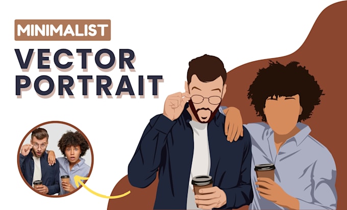 draw minimalistic vector portraits for your family friends