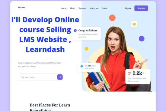develop wordpress lms, online courses website or learndash