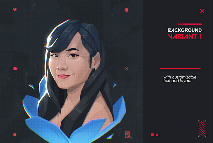 draw you or your character in valorant style portrait