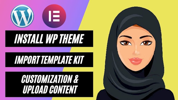install wordpress theme, template kit same as the demo