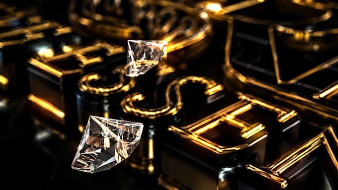 create a luxury cinematic 3d diamond logo animation intro