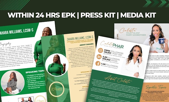 design professional press kit, epk, one sheet, media kit