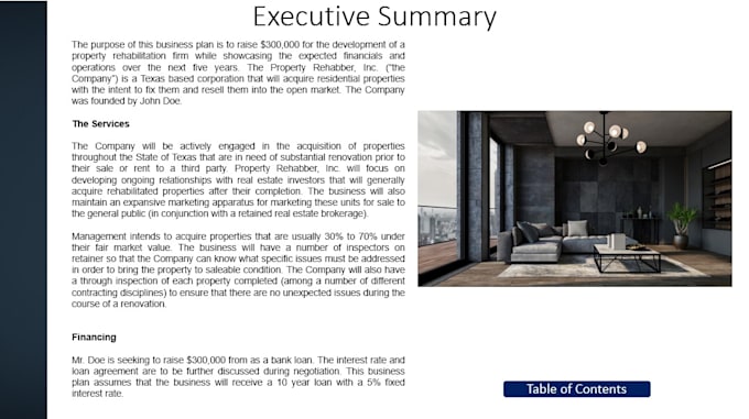 create a perfect property rehab business plan