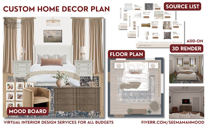be your interior decorator create modern mood board design moodboard