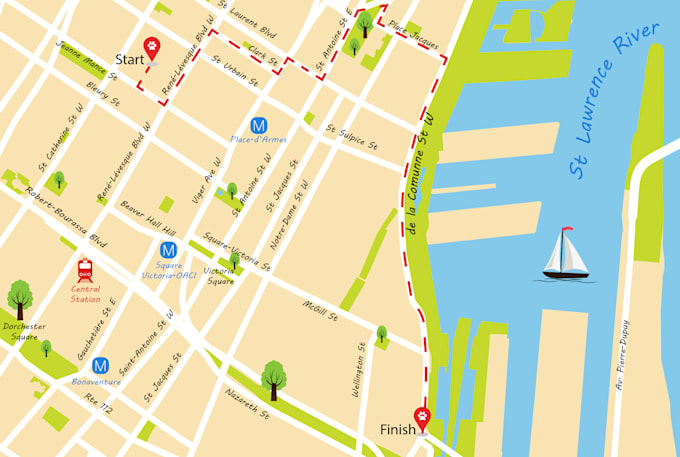 design section city map to show a location