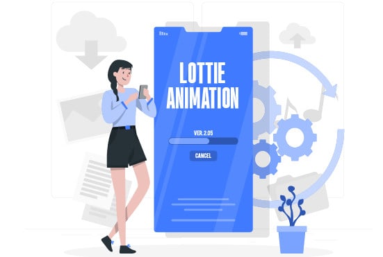 create lottie animation for a website or mobile app