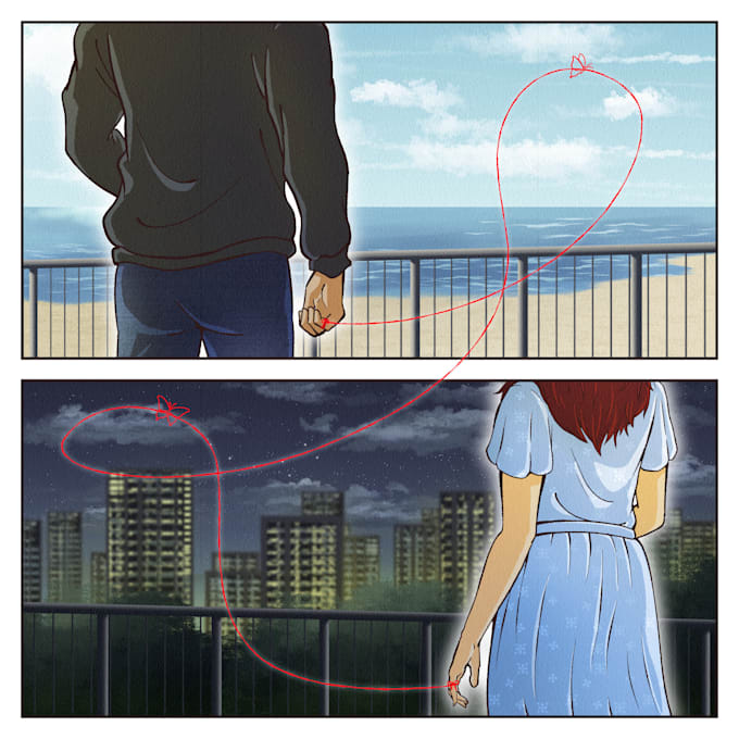 draw comic book illustration webtoon in anime style